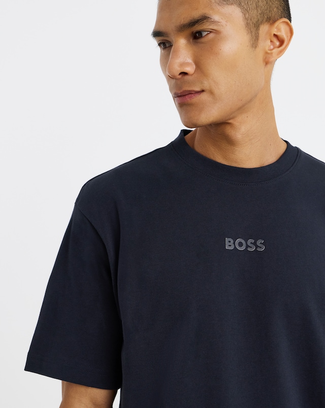 BOSS Short Sleeve Centre Logo T-Shirt - Navy