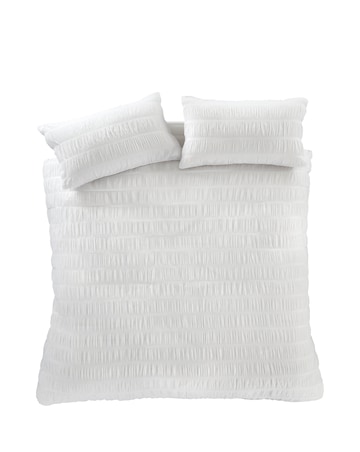 Catherine Lansfield Seersucker Duvet Cover Set
