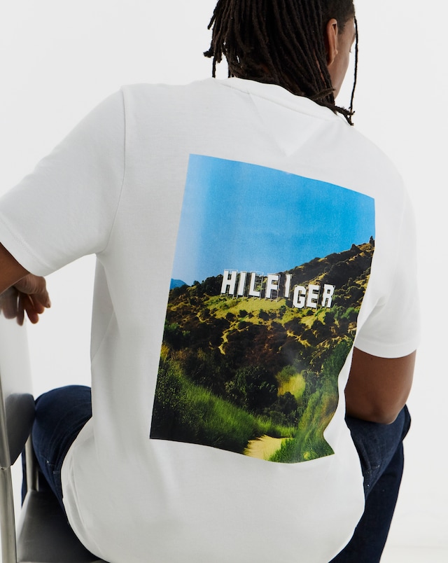 Tommy Hilfiger Short Sleeve Back Photo Print T-Shirt - White