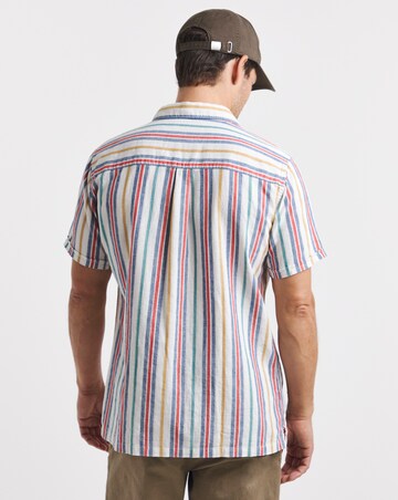 Barbour Waterby Short Sleeve Striped Summer Fit Shirt - White