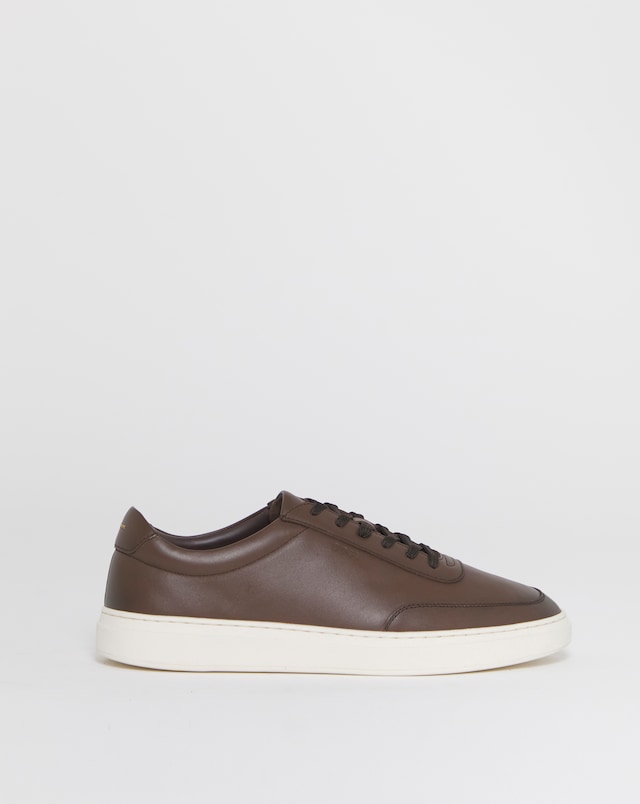 BOSS Kieran Leather Trainers - Dark Brown