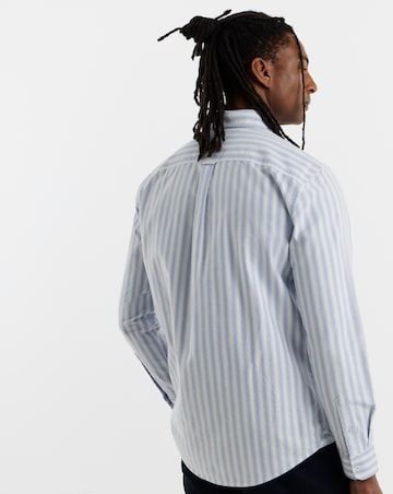 Tommy Jeans Long Sleeve Regular Stripe Oxford Shirt - Blue