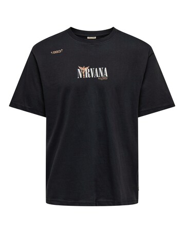 Only & Sons Nirvana Back Graphic T-Shirt - Black
