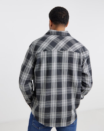 Tommy Jeans Long Sleeve Brushed Check Shirt - Black