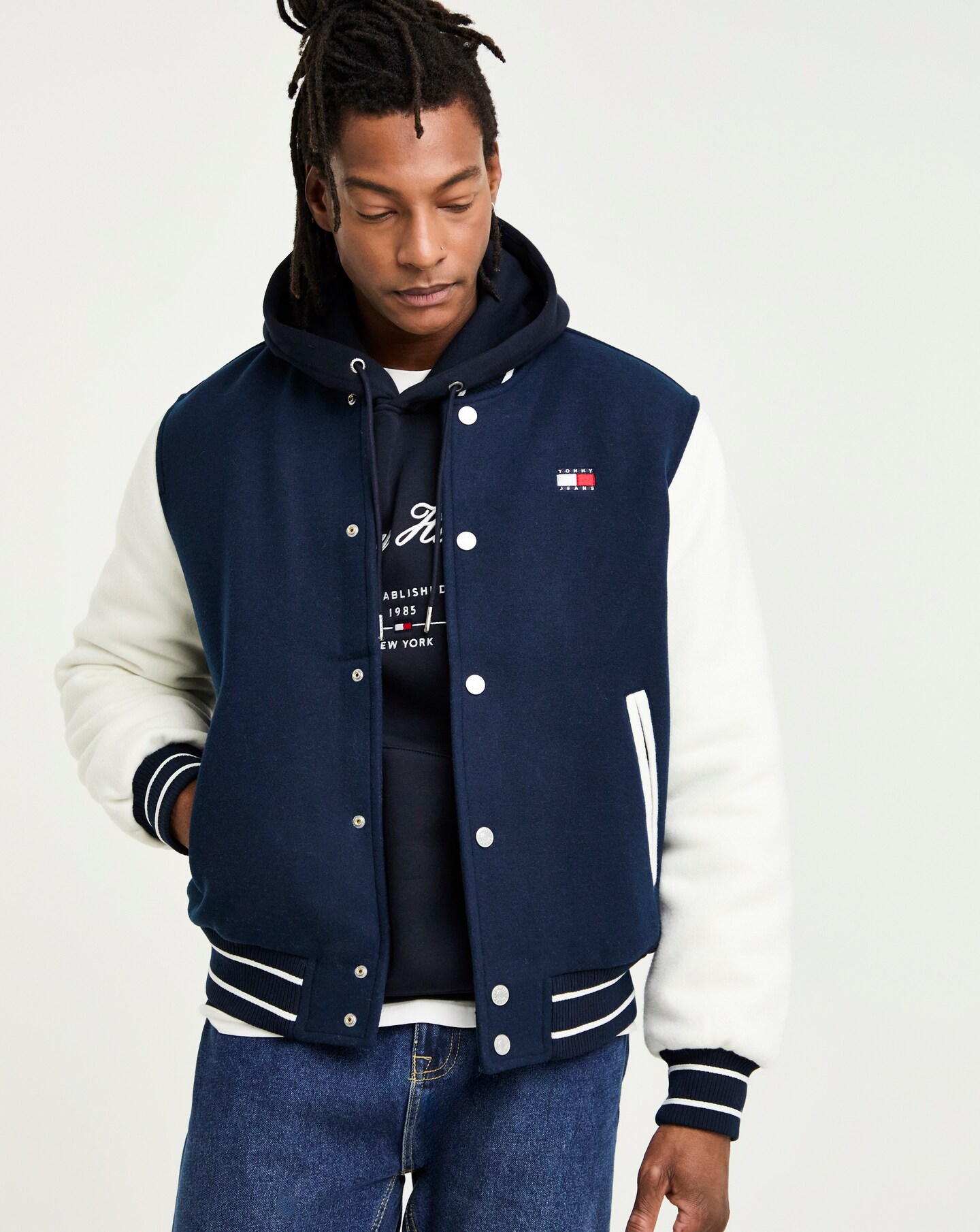 Tommy Jeans Wool Blend Varsity Jacket | Jacamo
