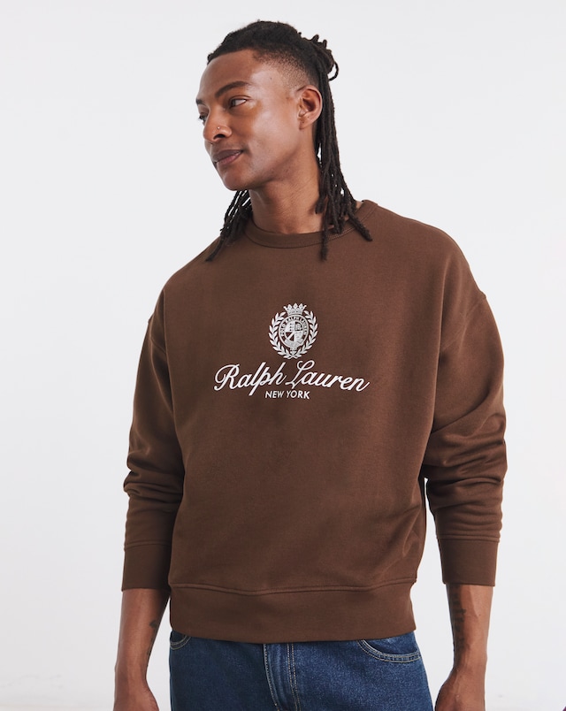 Polo Ralph Lauren Graphic Crew Neck Sweatshirt - Brown