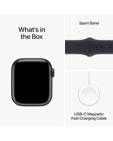 Apple Watch Series 9 Cellular 41mm Midnight Aluminium Case, Sport Band - M/L