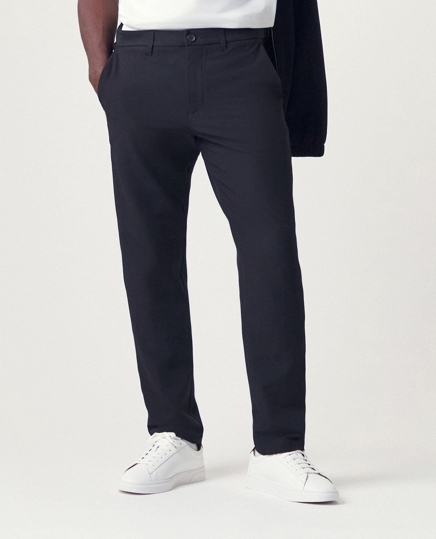 Model wears BOSS Commuter Trouser - Black