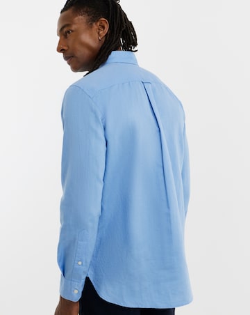 Tommy Hilfiger Long Sleeve Linen Blend Shirt - Blue