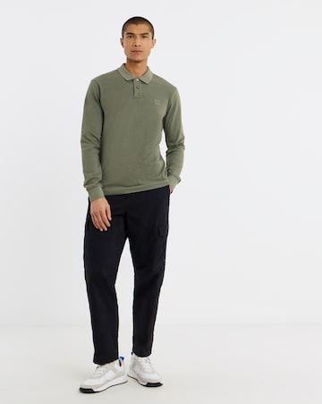 BOSS Long Sleeve Badge Polo - Green
