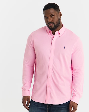 Polo Ralph Lauren Long Sleeve Stretch Mesh Shirt - Pink