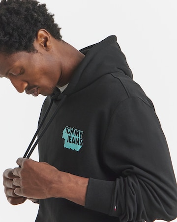 Tommy Jeans Stack Back Logo Hoodie - Black