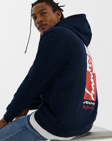 Tommy Jeans Signature Backprint Hoodie - Navy
