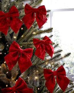 Set of 6 Velvet Bow Decorations