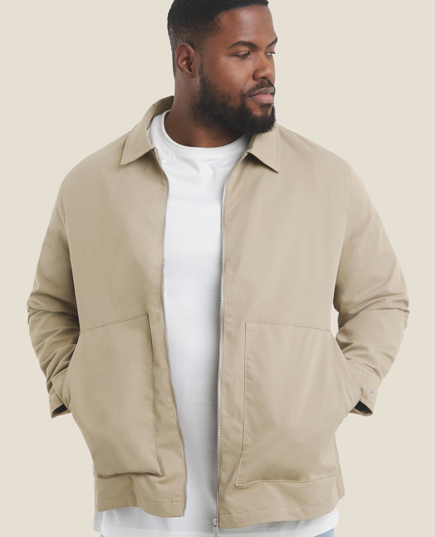Model wears Jack & Jones Winson Worker Jacket - Corriander