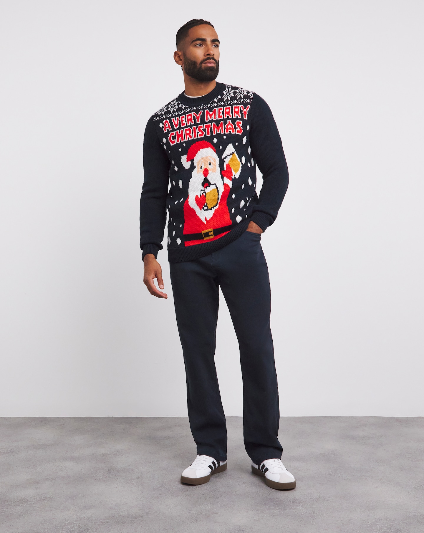 Navy Christmas Jumper Jacamo