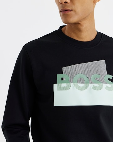 BOSS Graphic Logo Crew Neck Sweatshirt - Black