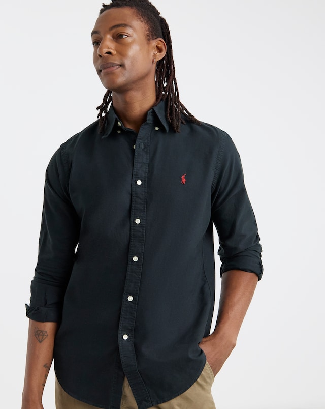 Polo Ralph Lauren Long Sleeve Yarn Dyed Oxford Shirt - Black