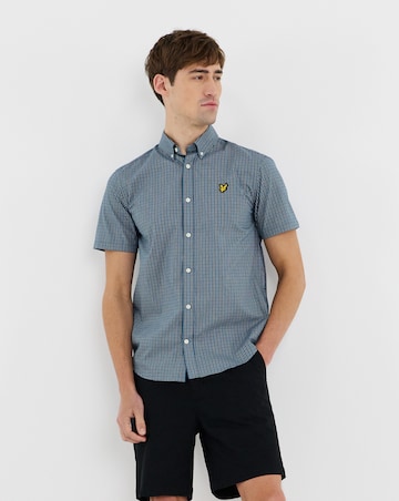 Lyle & Scott Fine Check Shirt - Denim blue