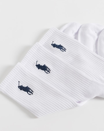 Polo Ralph Lauren 3 Pack Big Pony Crew Sport Sock - White