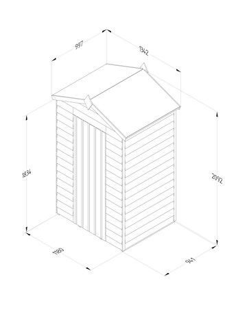 4LIFE Apex Shed 4x3 - Single Door - No Windows (Home Delivery)