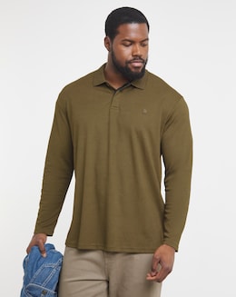 Jack &amp; Jones Premium Long Sleeve Polo - Khaki