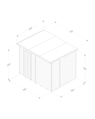4LIFE Pent Shed 8x6 - Single Door - No Windows (Home Delivery)