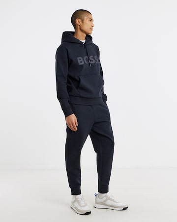 BOSS Large Logo Hoodie - Navy