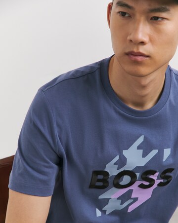 BOSS Blue Short Sleeve Graphic Logo T-Shirt