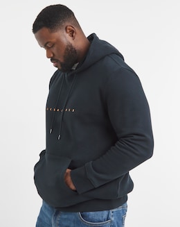 Jack &amp; Jones Star Logo Hoodie - Navy