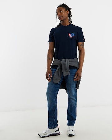 Tommy Jeans Short Sleeve Regular Signature Back Print T-Shirt - Navy