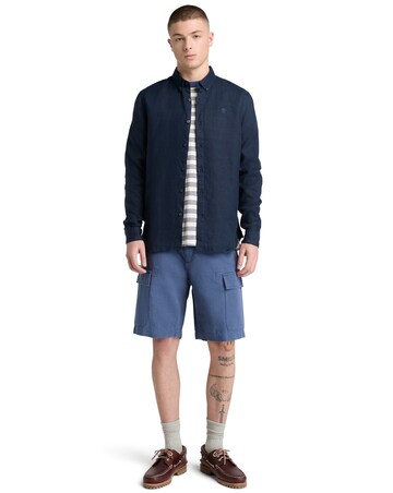 Timberland Cotton Linen Cargo Short - Blue