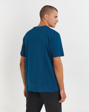 BOSS Short Sleeve Blue Linear Graphic T-Shirt