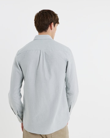 Lyle & Scott Stripe Oxford Shirt - Green/White