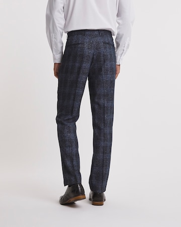 Large Navy Check Reg Fit Suit Trouser
