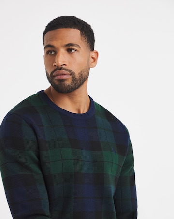 Polo Ralph Lauren Check Crew Knitted Jumper - Black