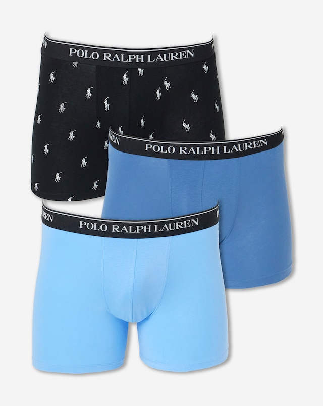 Polo Ralph Lauren 3 Pack Print Boxer Brief - Blue/Black