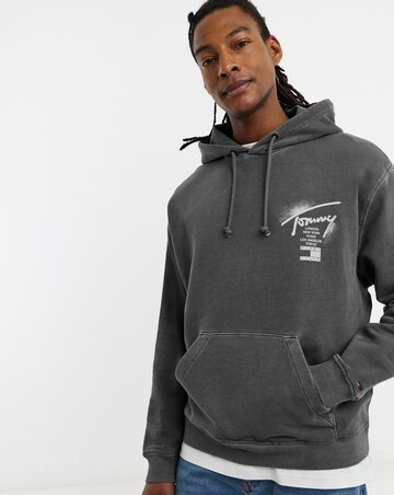 Tommy Jeans Neon Washed Signature Hoodie - Black