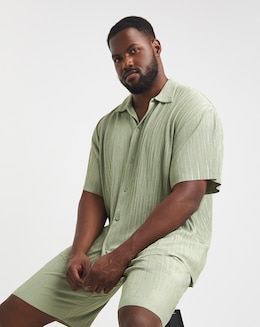 Jack &amp; Jones Abery Plisse Shirt - Sage