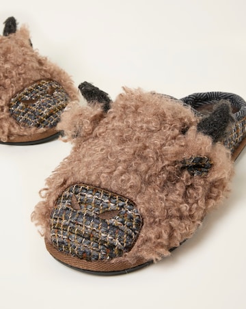 FatFace Hamish Cow Slipper - Brown