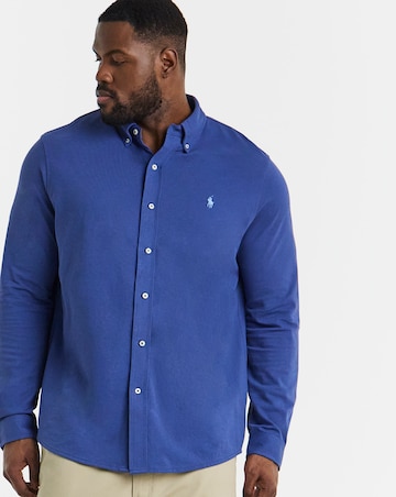 Polo Ralph Lauren Long Sleeve Stretch Mesh Shirt - Royal Blue