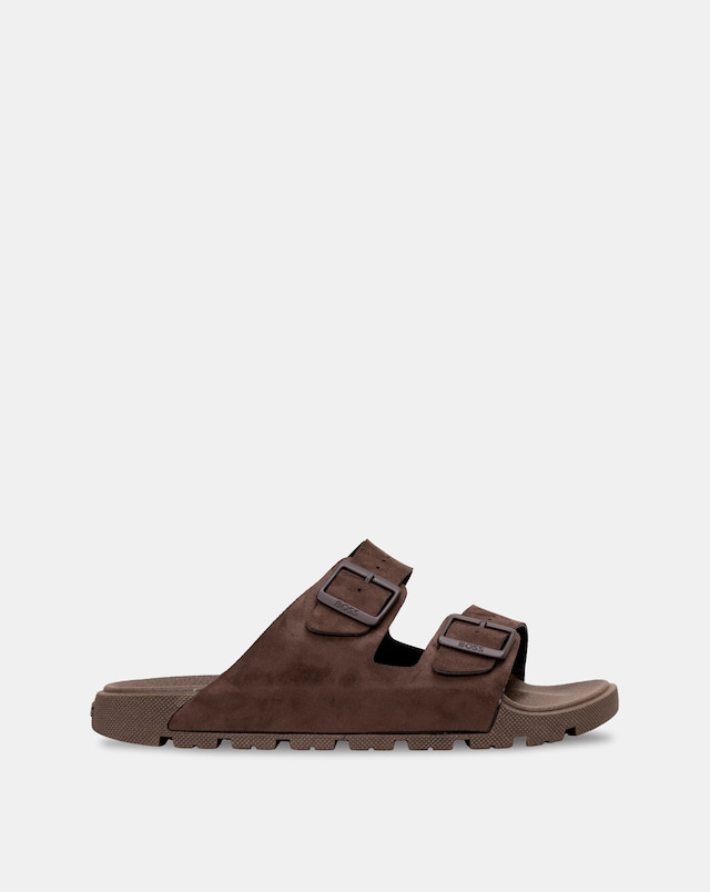 BOSS Twin Strap Sandals - Dark Brown