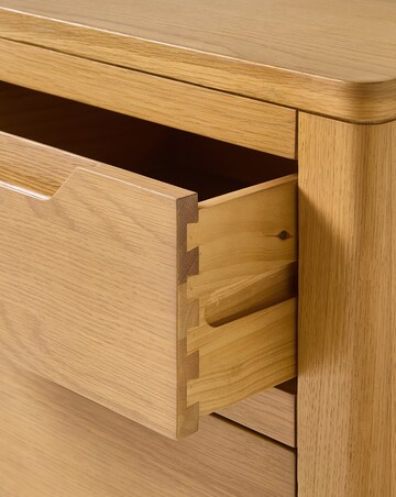 Lorcan Ready Assembled Wooden 3 Drawer Bedside