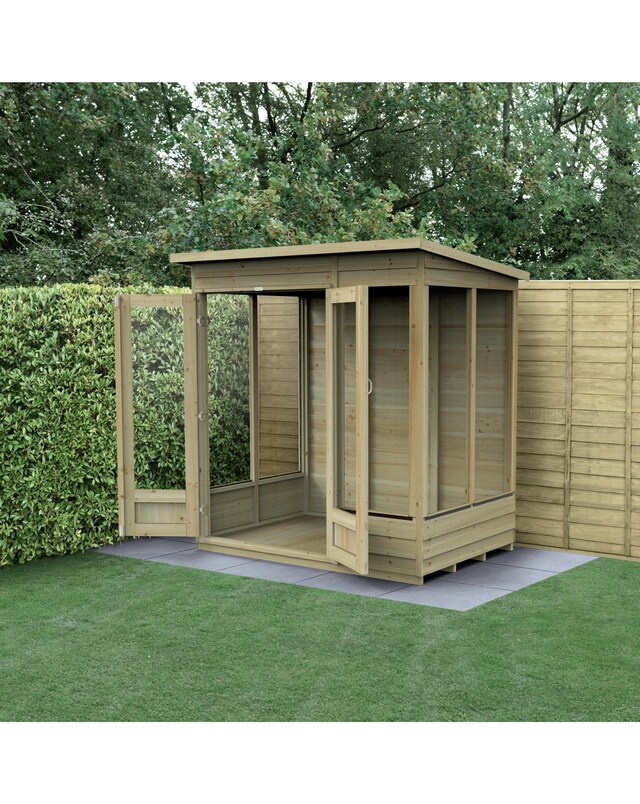Forest 4LIFE Pent Summerhouse 6x4 - Double Door - 5 Window (Home Delivery)