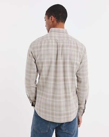 BOSS Long Sleeve Check Shirt - Beige