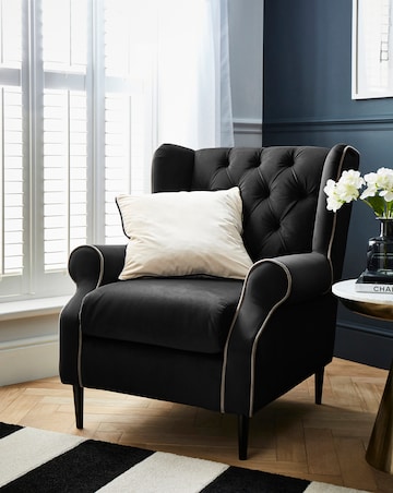 Joanna Hope Marbella Velvet Button Back Accent Chair