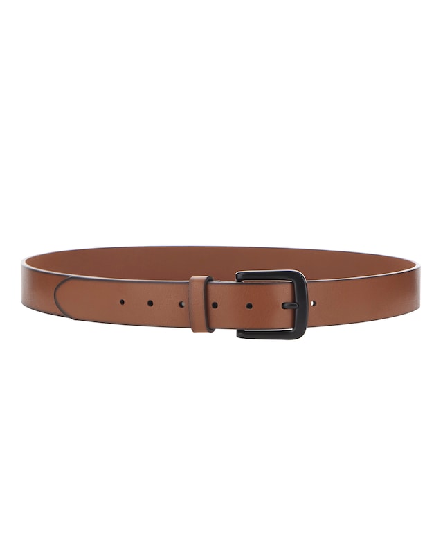 Leather Buckle Belt - Brown