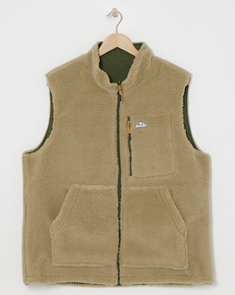 Snowdonia Khaki Reversable Borg Gilet