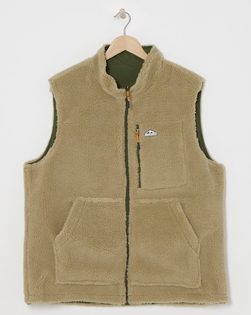 Snowdonia Khaki Reversable Borg Gilet