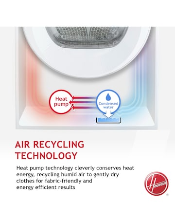 Hoover H-Dry 300 HLEH8A2DE Wifi Connected 8kg Heat Pump Tumble Dryer - White